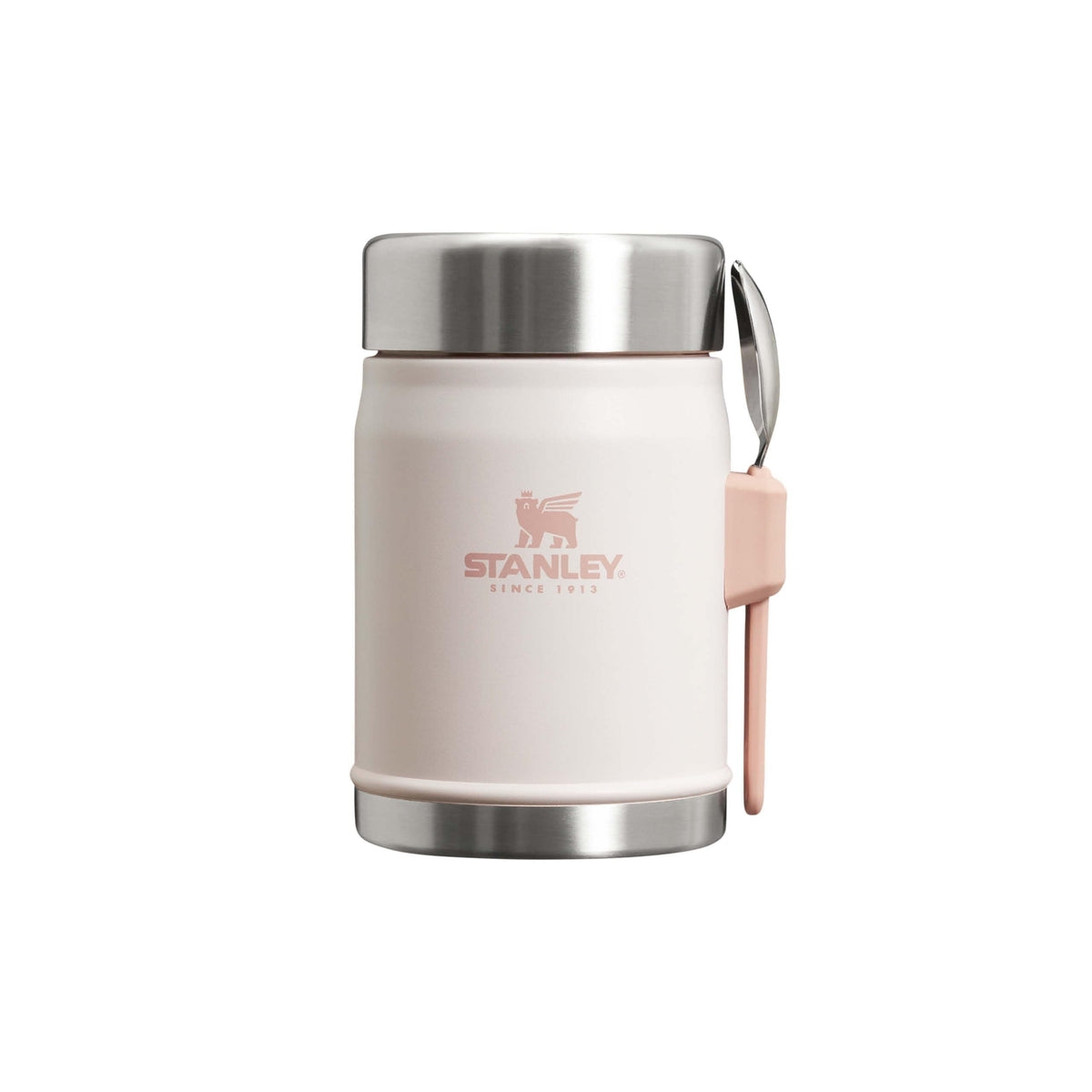 Stanley Classic Legendary Food Jar 0.4L With Spork - Keeps Cold For 7 Hours - BPA-Free Stainless Steel Soup Flask - Leakproof - Dishwasher Safe - Rose Quartz