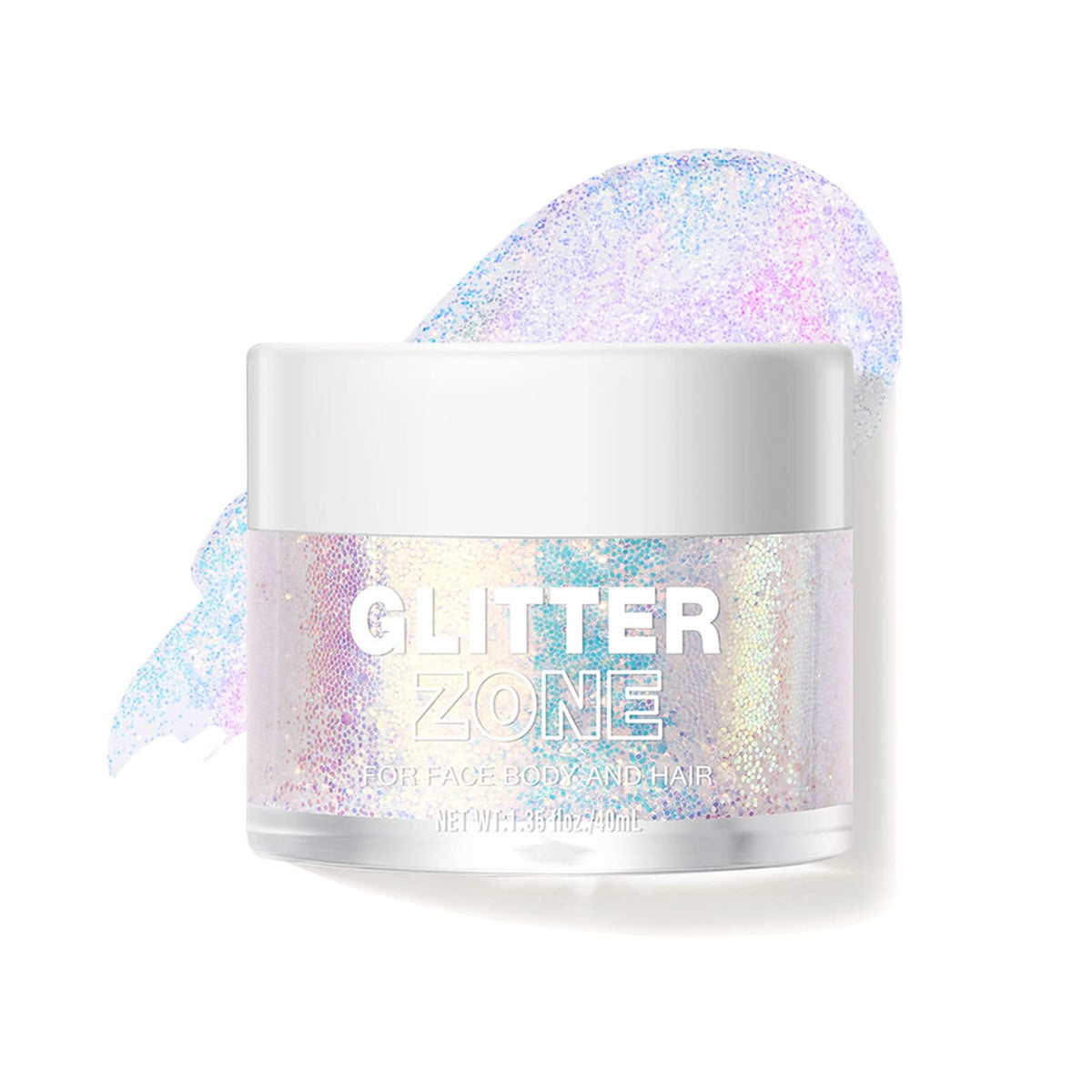 Holographic Body Glitter Gel, Shimmer Body Lotion, Color Changing Glitter Gel Under Light, Long Lasting Holographic Glitter for Face, Body, and Hair-1.35 oz (02#)