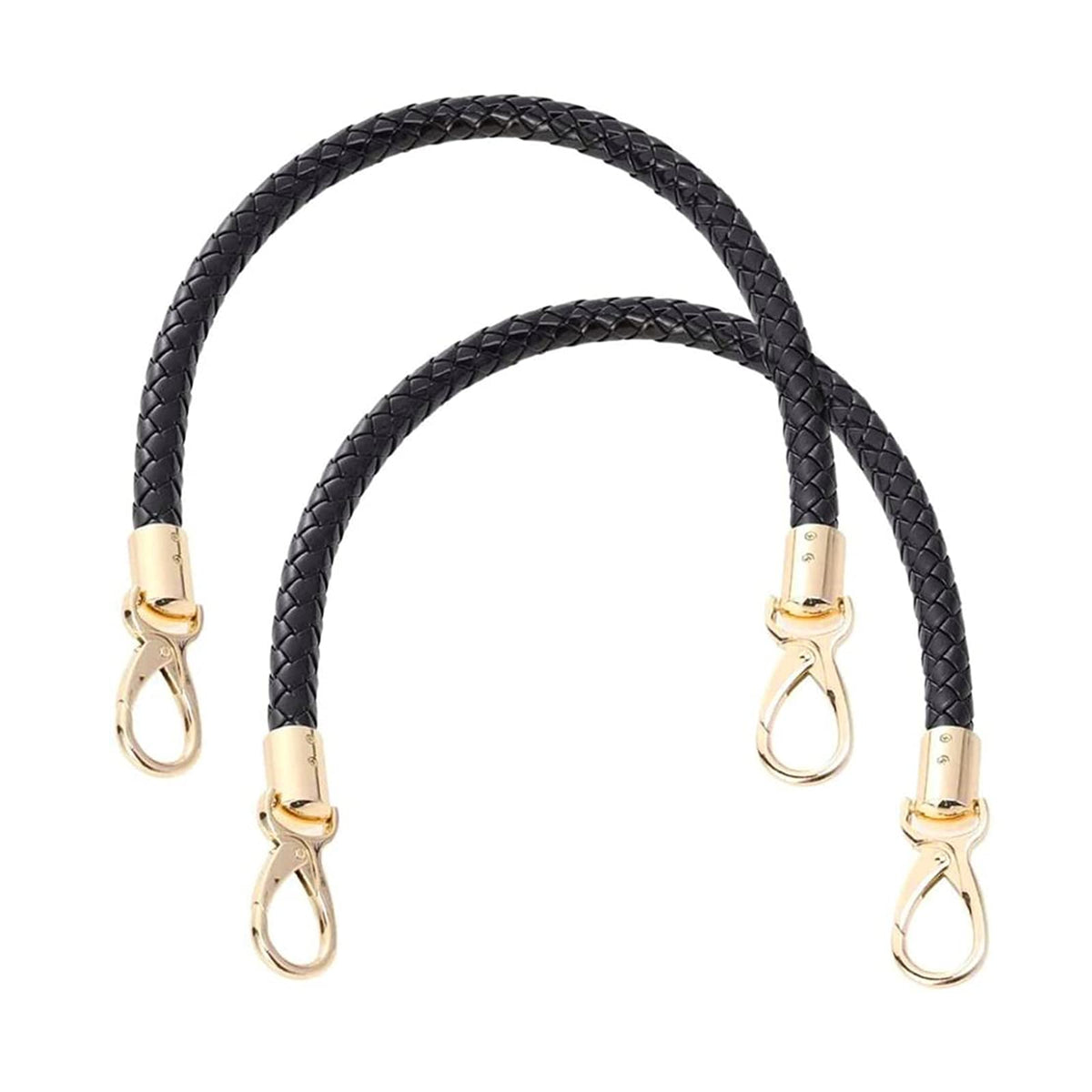 MAIXIANGGUOJI 2 Pcs Shoulder Bag Replacement Handles Handbag Leather Handles Braided Rope Handbag Straps with Metal Swivel Hooks for Bag, Wallet
