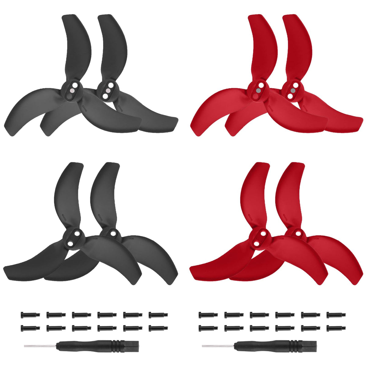8 Pcs Propellers for DJI Avata 2, Replacement Low-Noise and Quick-Release Blades Props Wings Compatible with DJI Avata 2 Drone Accessories (Black + Red)