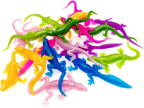 JZK 20 x Colorful rubber stretchy lizards toys fake lizards set kids party toy for children party favours kids birthday party bag fillers classroom reward prizes for boys girls