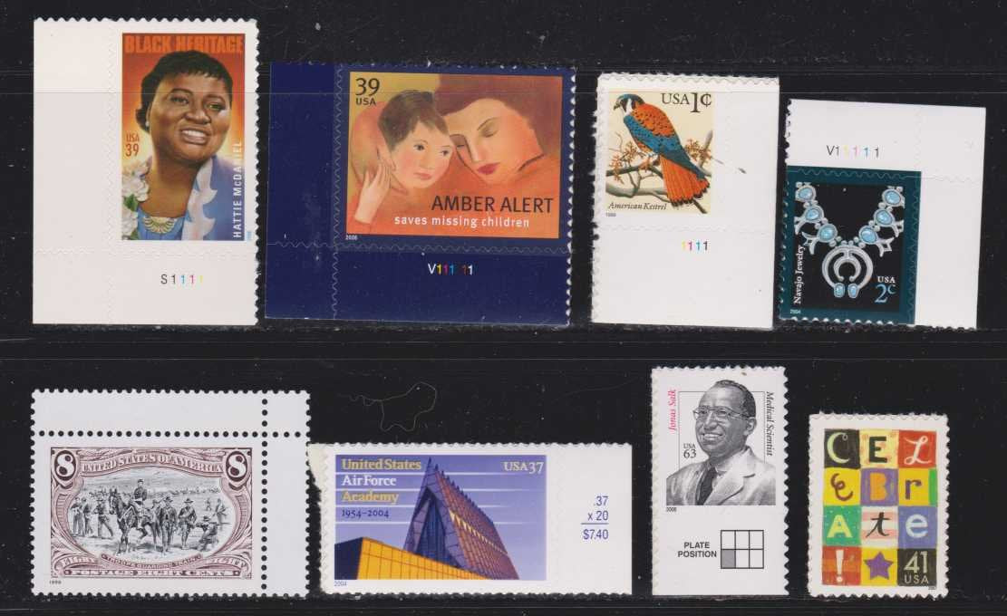 Amber Alert Hattie McDaniel Air Force Academy Jonas Salk Bird USA Postage Stamps