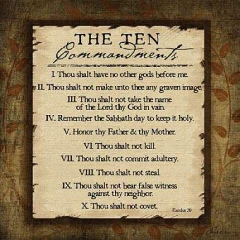 Posterazzi The Ten Commandments Poster Print by Jennifer Pugh, (12 x 12), Multi