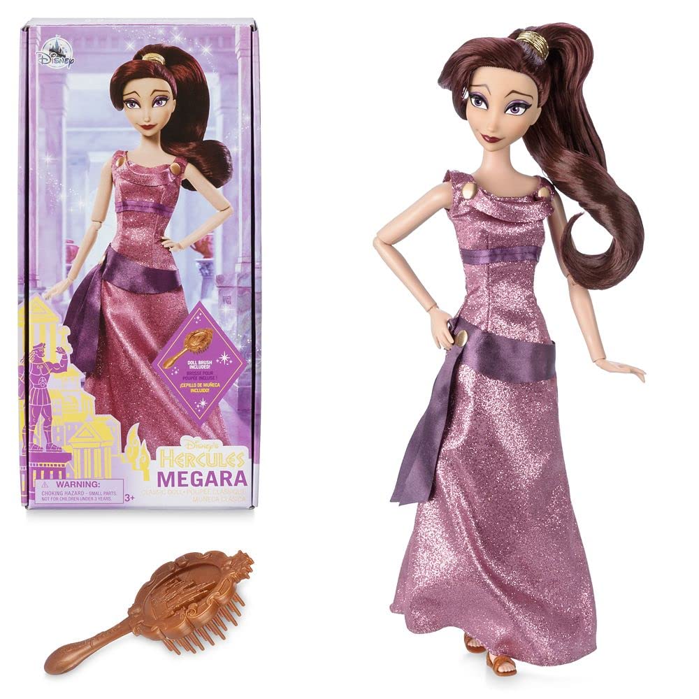 Disney Store Official Megara Classic Doll for Kids, Hercules, 11Â½ Inches, includes Brush, Fully Poseable Toy in Glittery Dress - Suitable for Ages 3+ Toy Figure