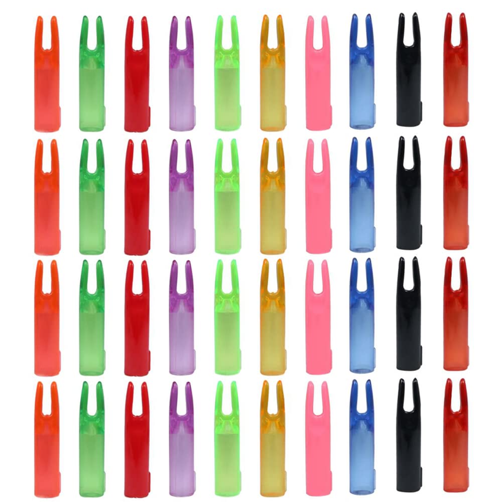 NA 60 Pcs Archery Arrow Nocks Replacement Accessory Arrow Tails 6mm Arrow Shaft Plastic Insert Tails for Hunting, Target Shooting