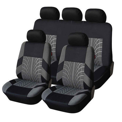BUKISA Custom Car Seat Covers for Mitsubishi Pajero V93 2010 2011 2012 2013-2019,Durable Breathable Mesh Cloth Car Seat Protectors,Full Set Airbag Compatible Cushions Protector,Grey