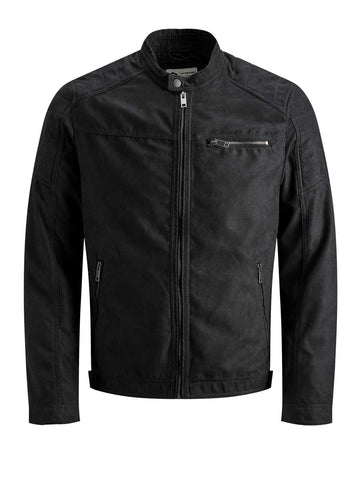 JACK & JONES Men's Faux Leather Jacket - Black - X-Small