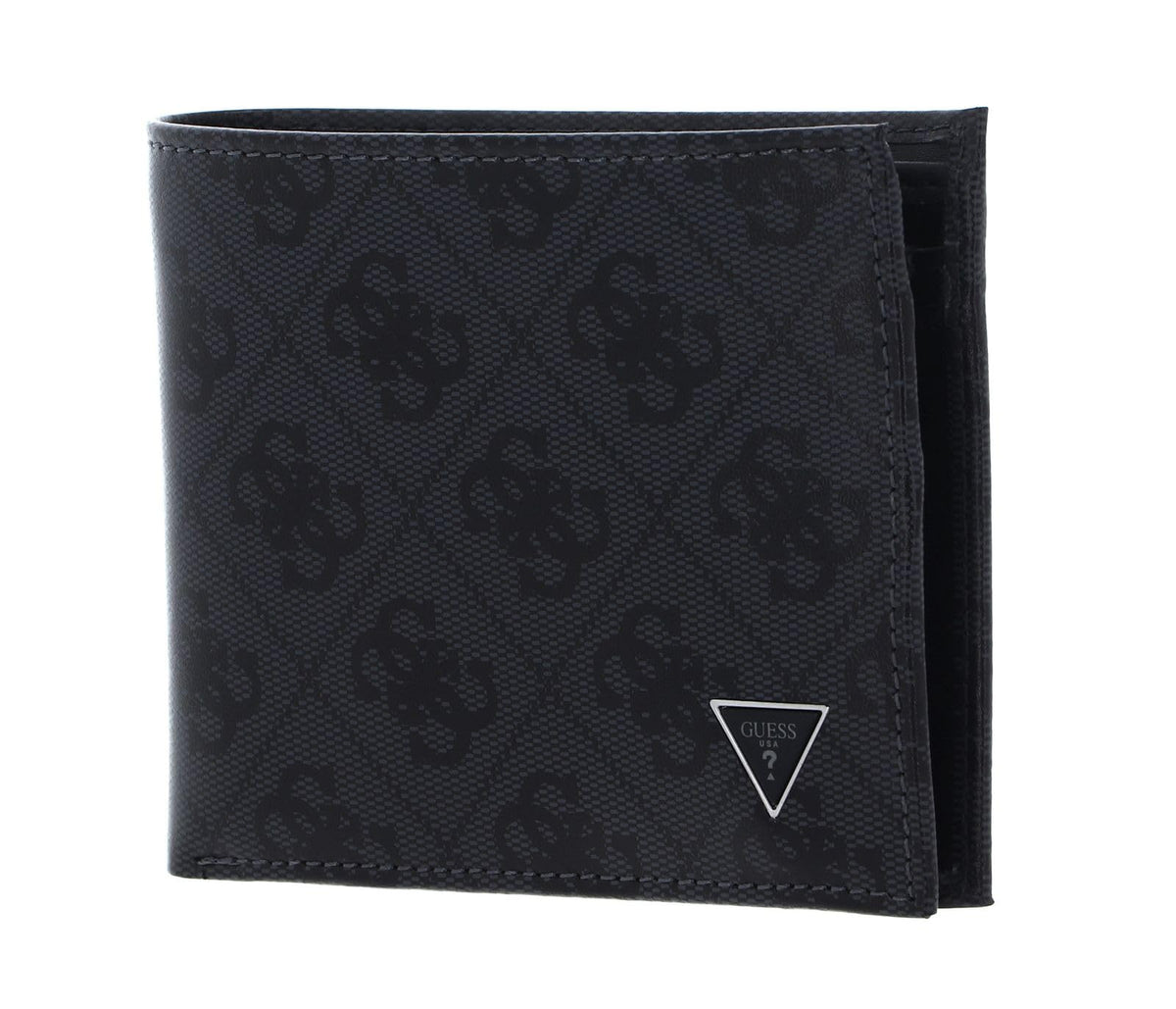 GUESS Mito Leather Wallet, Black - RFID Protection, Men's Slim Wallet with 4 Credit Card Slots & Coin Pocket