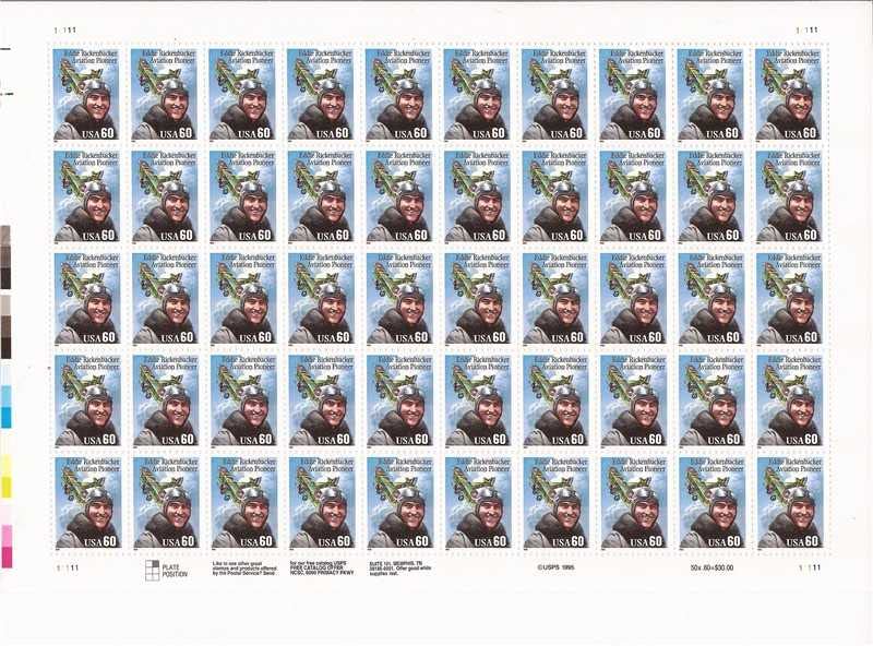 US Stamp - 1995 60c Eddie Rickenbacker - 50 Stamp Sheet - Scott #2998