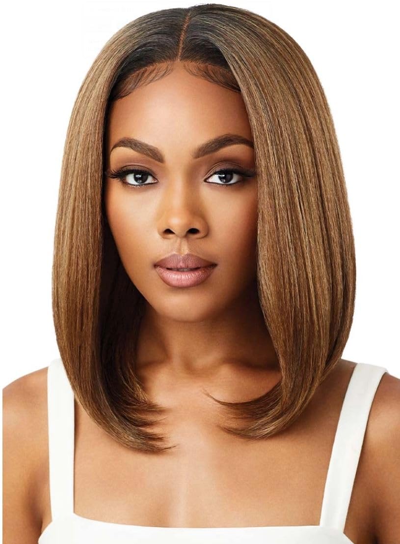 Outre Perfect Hairline Fully Hand Tied 13 X 4 Lace Wig HD Transparent lace NO Plucking Required DANNITA (1B)