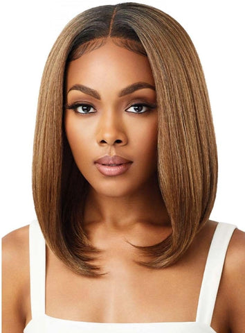 Outre Perfect Hairline Fully Hand Tied 13 X 4 Lace Wig HD Transparent lace NO Plucking Required DANNITA (1B)