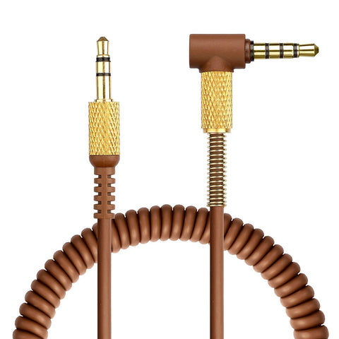 Yizhet Replacement Audio Cable, 1.2m, Brown, Compatible with Marshall Major I/II/III, Marshall Monitor Headphones, Volume Control, Microphone, 3.5mm Plug