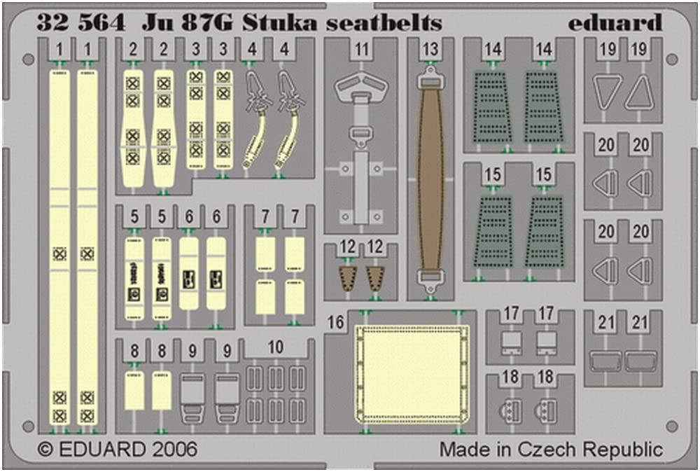 Eduard Accessories - 32564 Model-Making Accessory Ju 87G Stuka Seatbelts for Hasegawa Kit