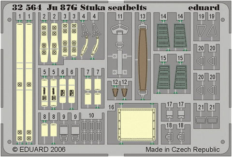 Eduard Accessories - 32564 Model-Making Accessory Ju 87G Stuka Seatbelts for Hasegawa Kit