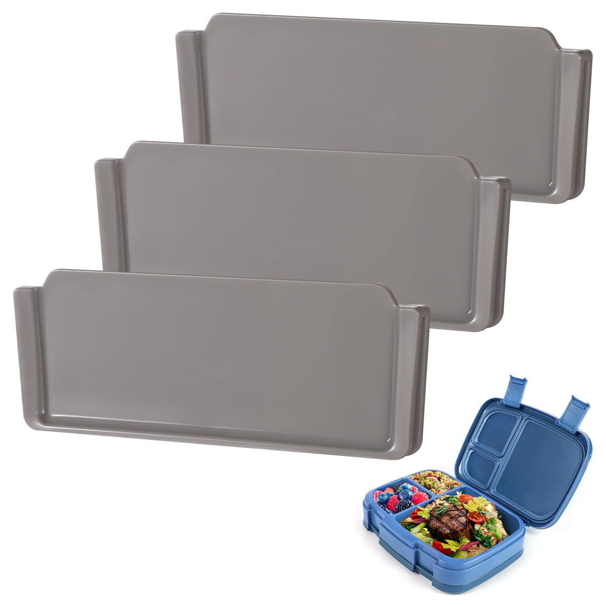 lasuroa 3pcs Replacement Dividers for Fresh, Food Safe Lunch Box Separator Insert BPA-Free Suitable for Adult Large Lunch Box