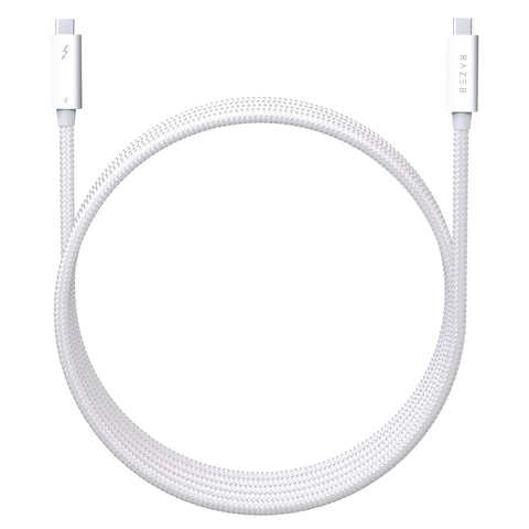 Razer Thunderbolt 4 Cable - Thunderbolt 4 Cable (Up to 40 Gigabits per second, up to 8K Resolutions, up to 100W Charging, Ultimate Compatibility) White | 2M