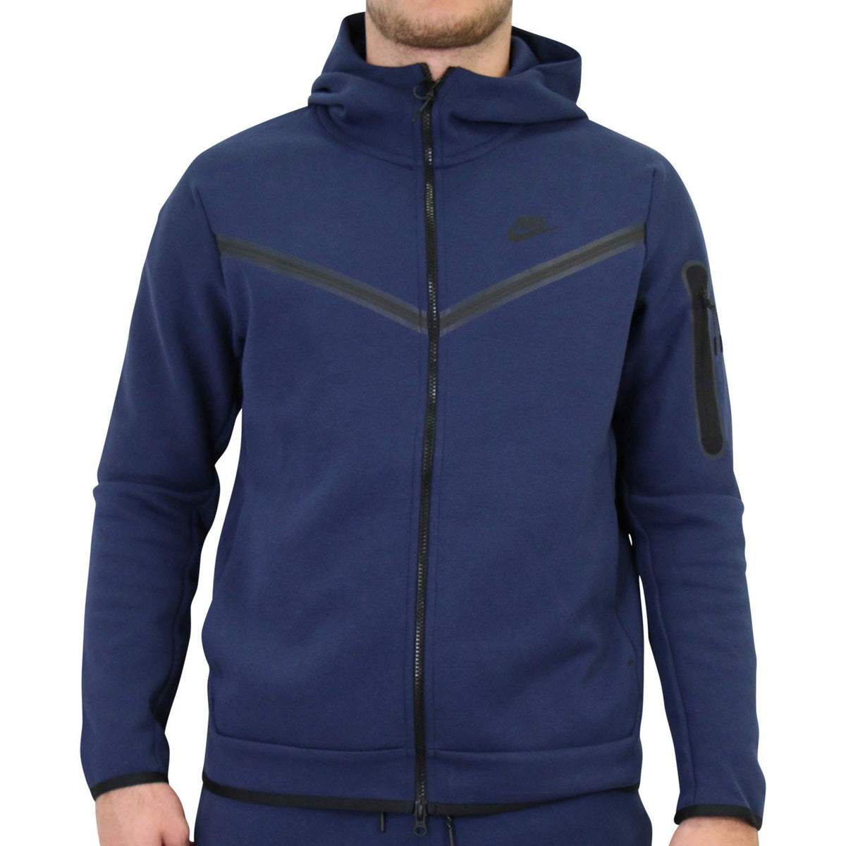 Nike Sportswear Tech Fleece Full-zip Hoodie Mens Size X-Small, Midnight Navy (CU4489)