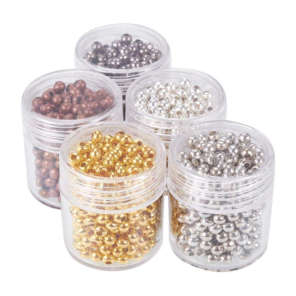 Pandahall 5 Box 3mm Mixed Color Iron Round Spacer Beads (about 270pcs) by Pandahall