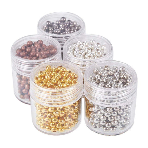 Pandahall 5 Box 3mm Mixed Color Iron Round Spacer Beads (about 270pcs) by Pandahall