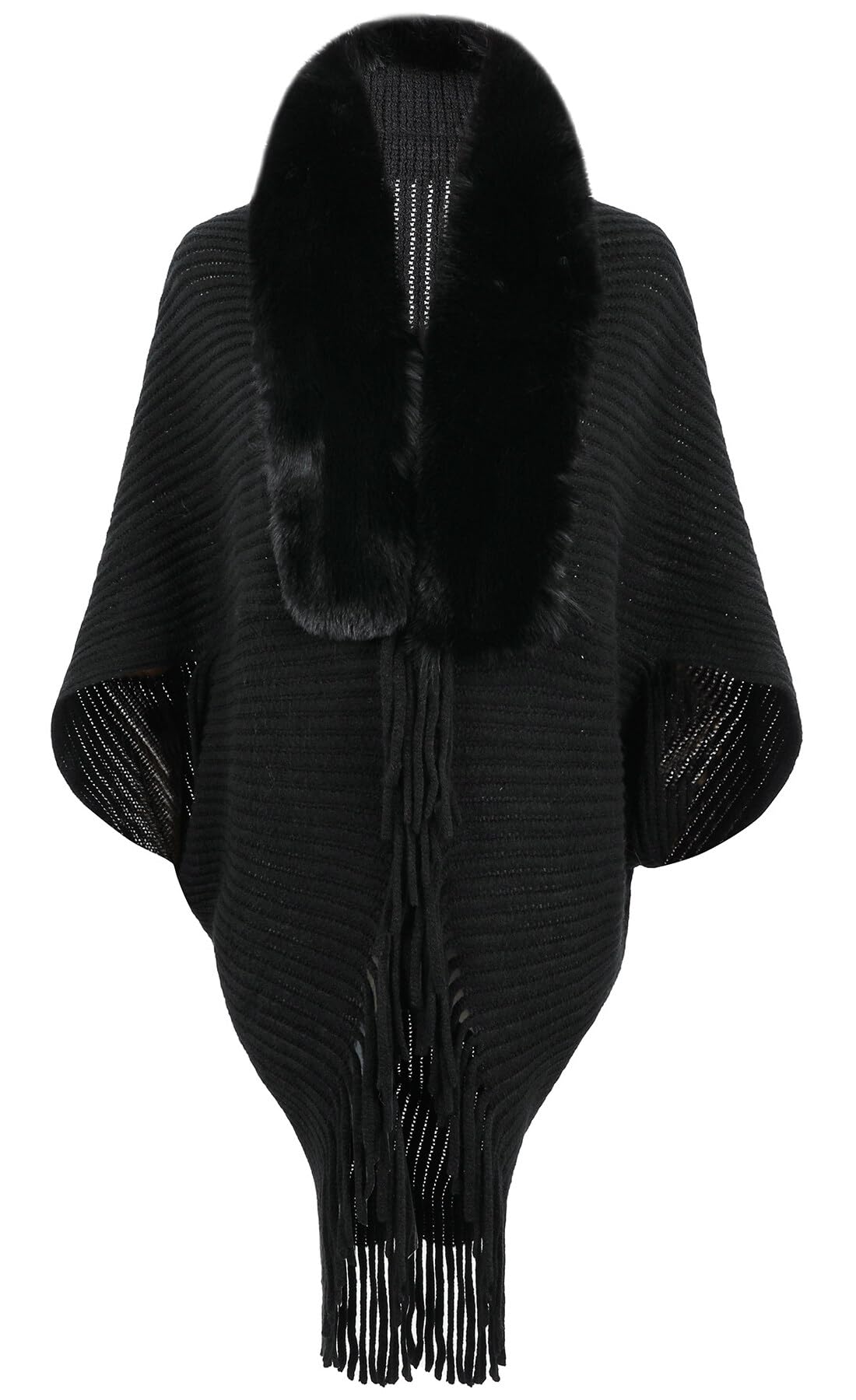 Maeau - Poncho Cape Wraps Ladies Shawl Oversized Knitted Cardigans Sweater Jumper Hooded Poncho Cape Cloak Womens Cape Shawl Wrap