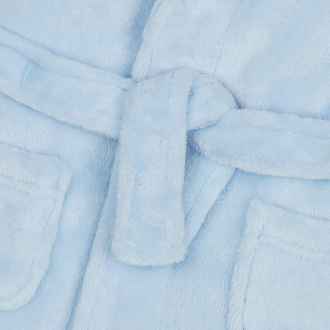 Gembroidery Personalised Baby Bathrobe Hooded Fleece Dressing Gown Super Soft Gifts Bath Robe For Boys Girls Cute Teddy Ears (0-6 Blue)