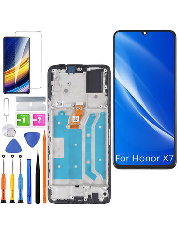 Replacement Original Display for Honor X7 LCD Screen, CMA-LX2 CMA-LX1 CMA-LX3 Display Screen Touch Digitizer Assembly Repair Parts Kit (Black with Frame)