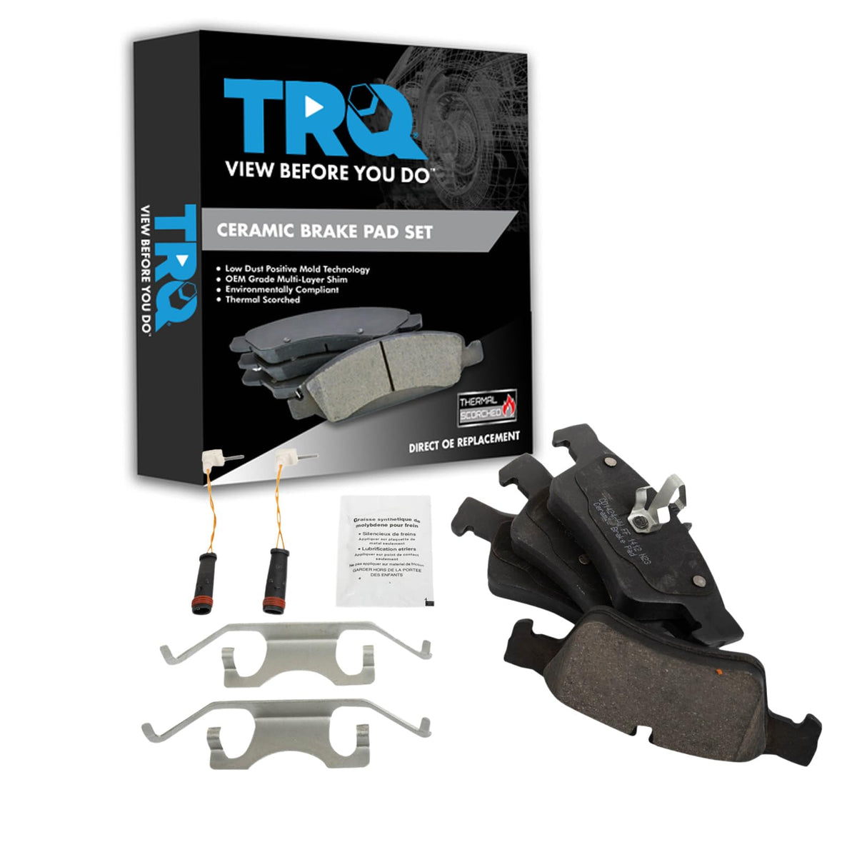 TRQ Front Ceramic Brake Pads Compatible with 2008-2017 Mercedes-Benz