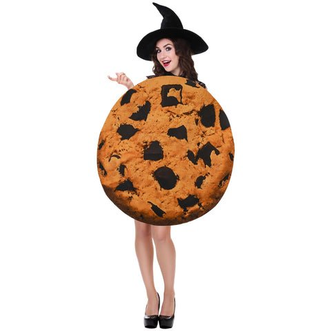 Xtinmee Unisex Cookie Costume Accessory Kit Chocolate Chip Cookie Costume Food Costume for Adults Women Men Halloween Cosplay Party, One Size