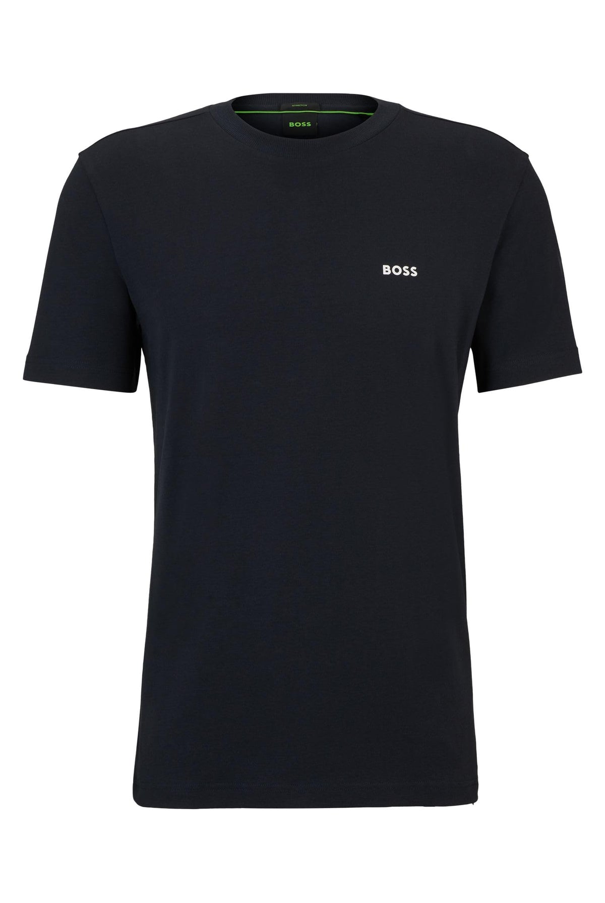 BOSS Mens Tee Regular-fit T-Shirt in Stretch Cotton with Contrast Logo