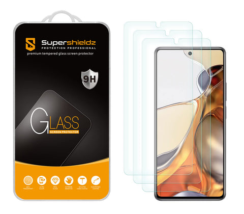 Supershieldz (3 Pack) Designed for Xiaomi 11T 5G and Xiaomi 11T Pro 5G Tempered Glass Screen Protector, Anti Scratch, Bubble Free