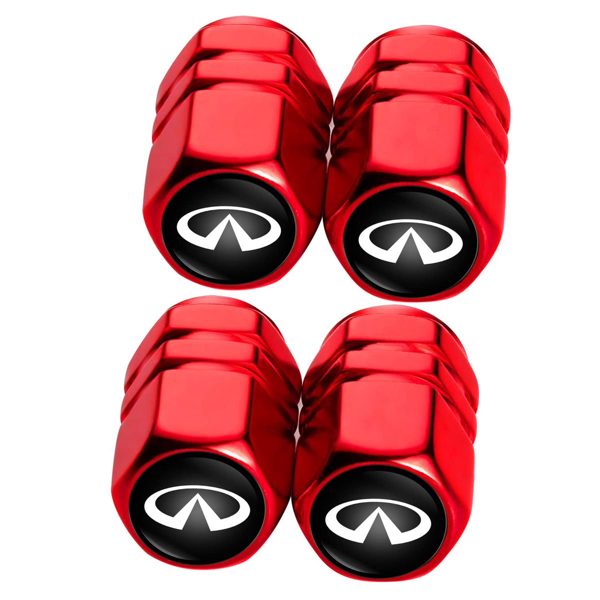 Metal Auto Car Tire Valve Stem Caps Compatible with Infiniti Infinity QX50 Q50 Q70 Q70L Q60 QX30 QX60 QX80 All Models Wheel Cap, Air Valve Caps Styling Decoration Accessories 4pcs