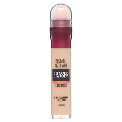 Maybelline Instant Anti Age Eraser Eye Concealer, Dark Circles and Blemish Concealer, Ultra Blendable Formula, 07 Sand