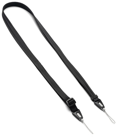 Ringke Shoulder Strap, Universal Lanyard Neck Crossbody String Pattern Strap for iPhone/Galaxy/Pixel/Android Cell Phone Case, Camera, DSLR, iPad, Tablet, USB, Keys, ID - Black