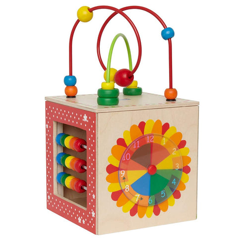 Hape Discovery Box | Activity Center Play Cube | 5-1 Learning Puzzle Toy for Toddlers | Five Sided Educational Maze, Small