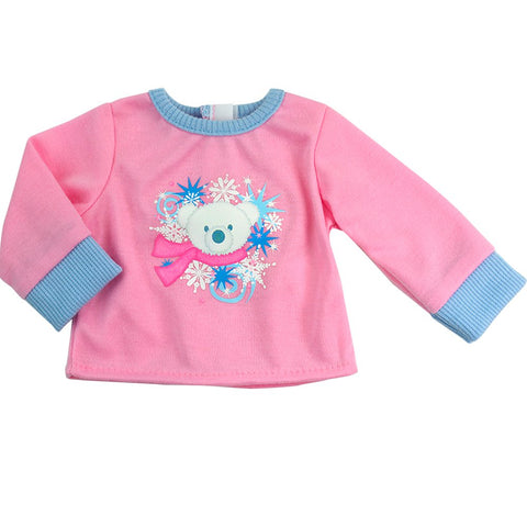 Sophia's - 18" Doll - Fleece Print Pj's, Polar Bear T & Fuzzy Slippers Pajama Set - Pink/Blue
