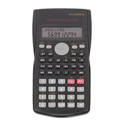 KK-82MS-D Portable Scientific Calculator Engineering Scientific Functional Calculator with 240 Functions Two-Line Display for Back to School Supplies Students Teachers Business Office Home(Black)