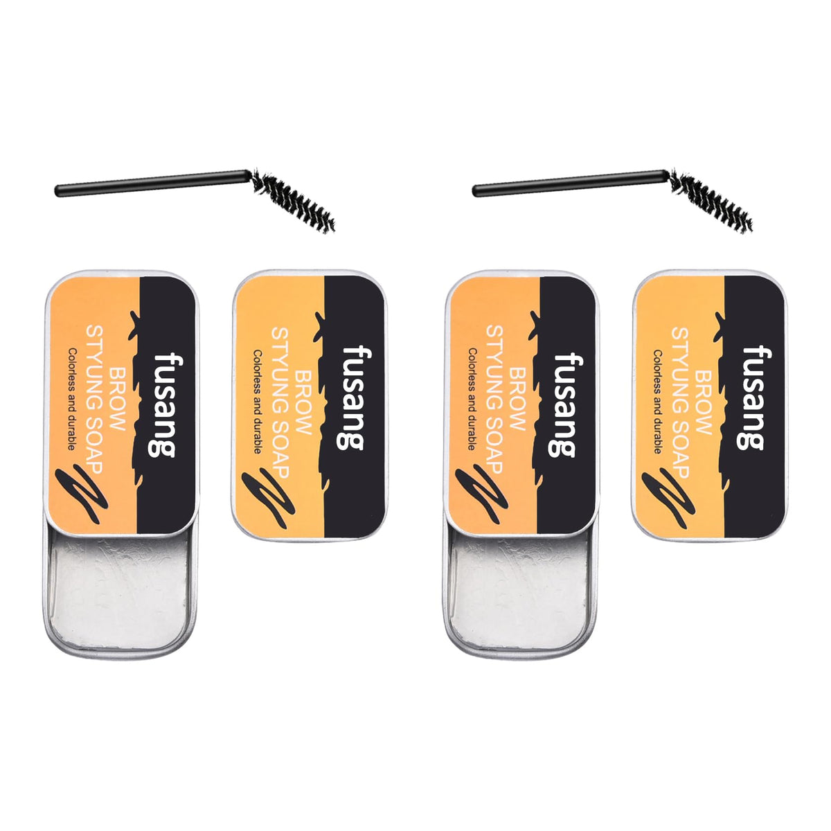 2Pcs Eyebrow Soap Kit,4D Eyebrow Wax Gel Long Lasting Brows Styling Soap,Transparent Eyebrow Shaping Gel Waterproof Eyebrow Styling Pomade