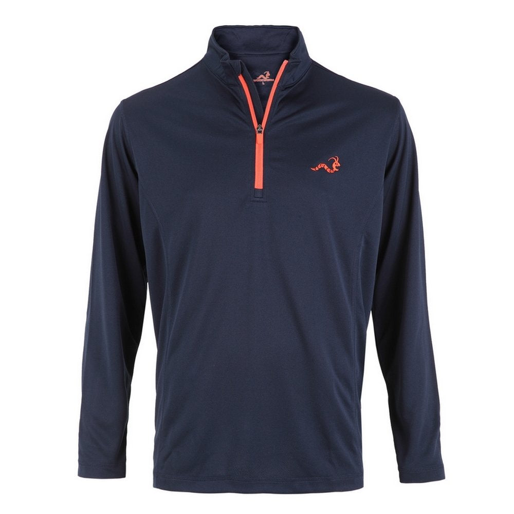 Woodworm Golf Mens 1/4 Zip Pullover/Sweater/Jumper Navy Blue/Red 3XL