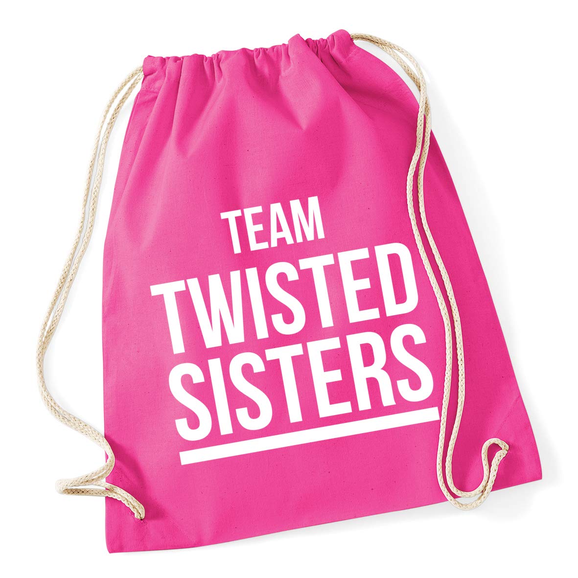 Hippowarehouse Team Twisted Sisters Drawstring Cotton School Gym Bag 37cm x 46cm, 12 litres