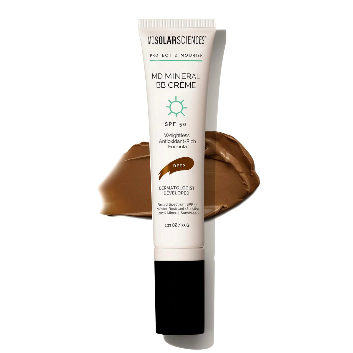 MDSolarSciences Mineral BB Cream SPF 50, Tinted BB Cream with SPF, Hypoallergenic, Oil-Free, Anti-Aging BB Cream, Protect, Hydrate, and Even Skin Tone, Broad Spectrum UV Protection, 1.23 Oz