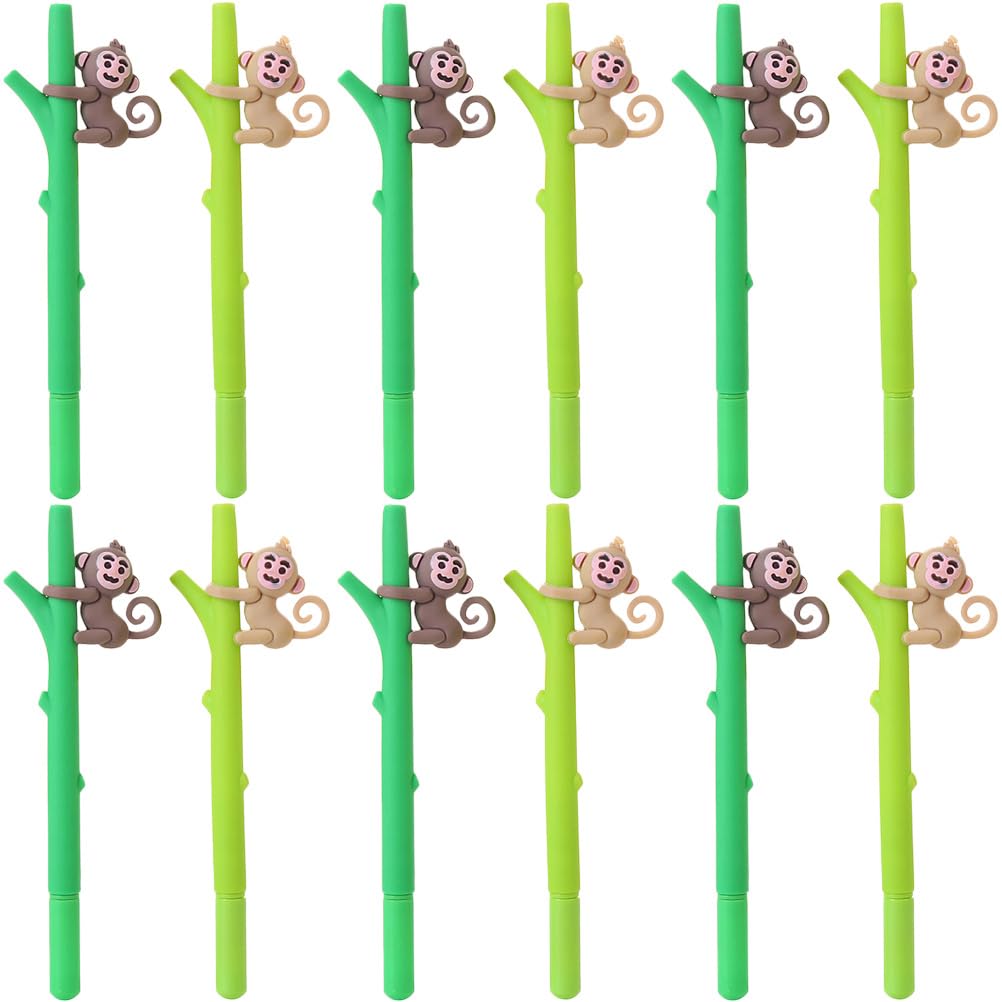 PLAFOPE 12pcs Monkey Gel Pen Gel Ink Pen Pens Business Writing Pen Student Pen Office Accessories Monkey Breast Pen Prizes Exchange Pens Lovely Sign Pens Writing Supply