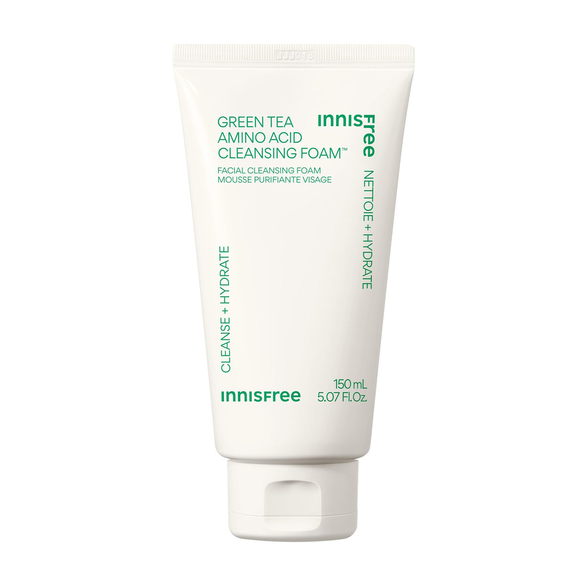 innisfree Green Tea Amino Acid Cleansing Foam, Sulfate Free, Korean Hydrating Face Cleanser with Gentle Foam
