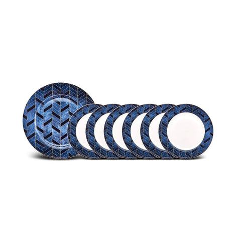 Karaca Yakut Cake Set for 6 People, 7-Piece Beautiful Porcelain Dinnerware Set with Serving Plate (27 cm) and 6 Dessert Plates (19 cm) for Delicious Cake Moments and Elegant Table Arrangements