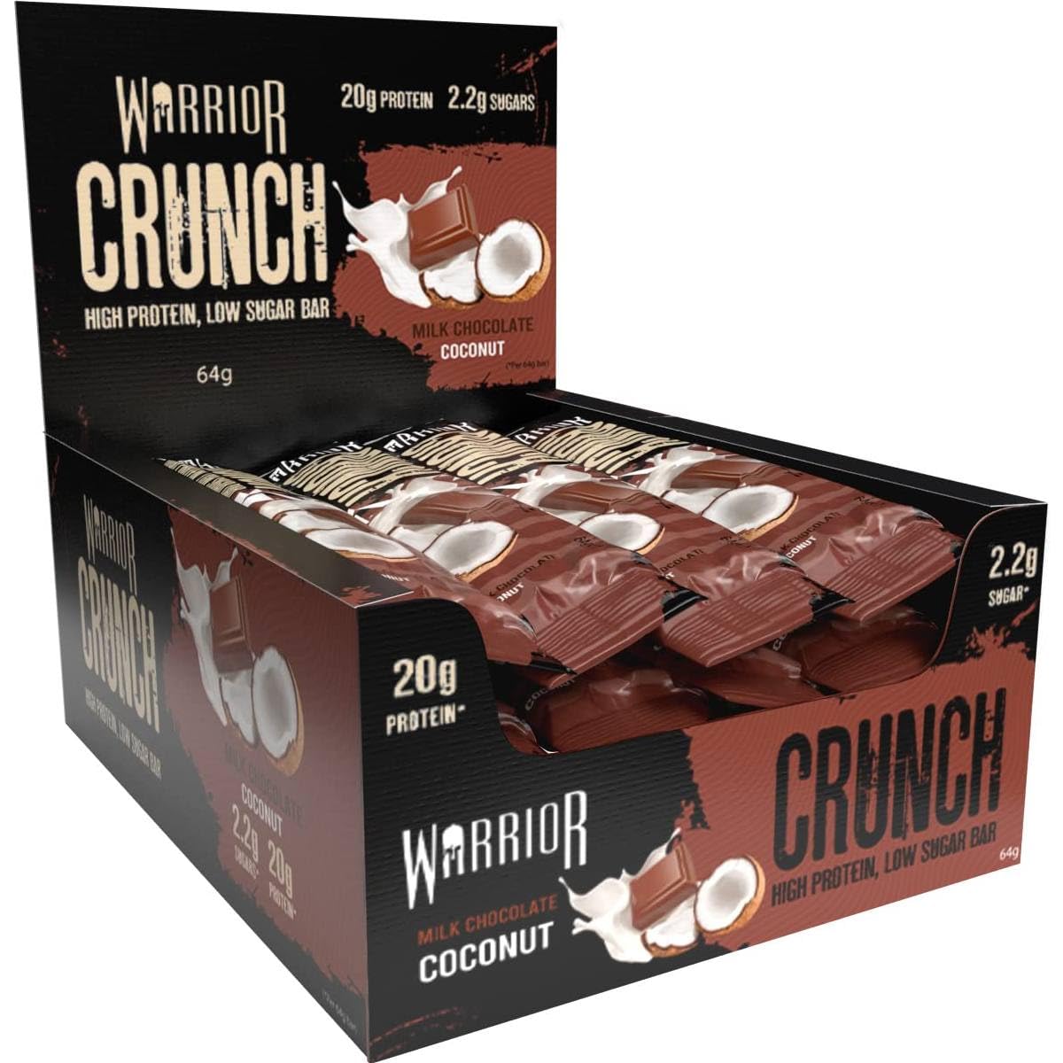 Warrior Crunch Bar, Milk Chocolate Coconut - 12 bars