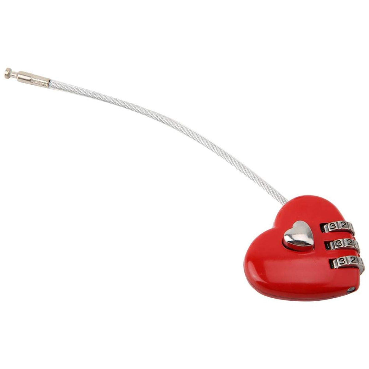 Code Padlock, Couple Padlock, Mini Portable Durable Heart Shaped Hall Locker for Luggage Backpack Jewelry Box(red)