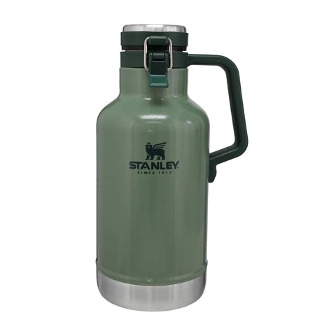 Stanley Classic Easy-Pour Growler 1.9L - Keeps Beer Cold & Carbonated For 24 Hours - Insulated Thermal Flask - Stainless Steel - Leakproof - Easy to Carry - Dishwasher Safe - Hammertone Green
