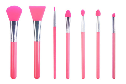 LORMAY 7 Pcs Silicone Brush applicator kit for UV Resin Epoxy Art Crafting and Cream Makeup Products (Red)