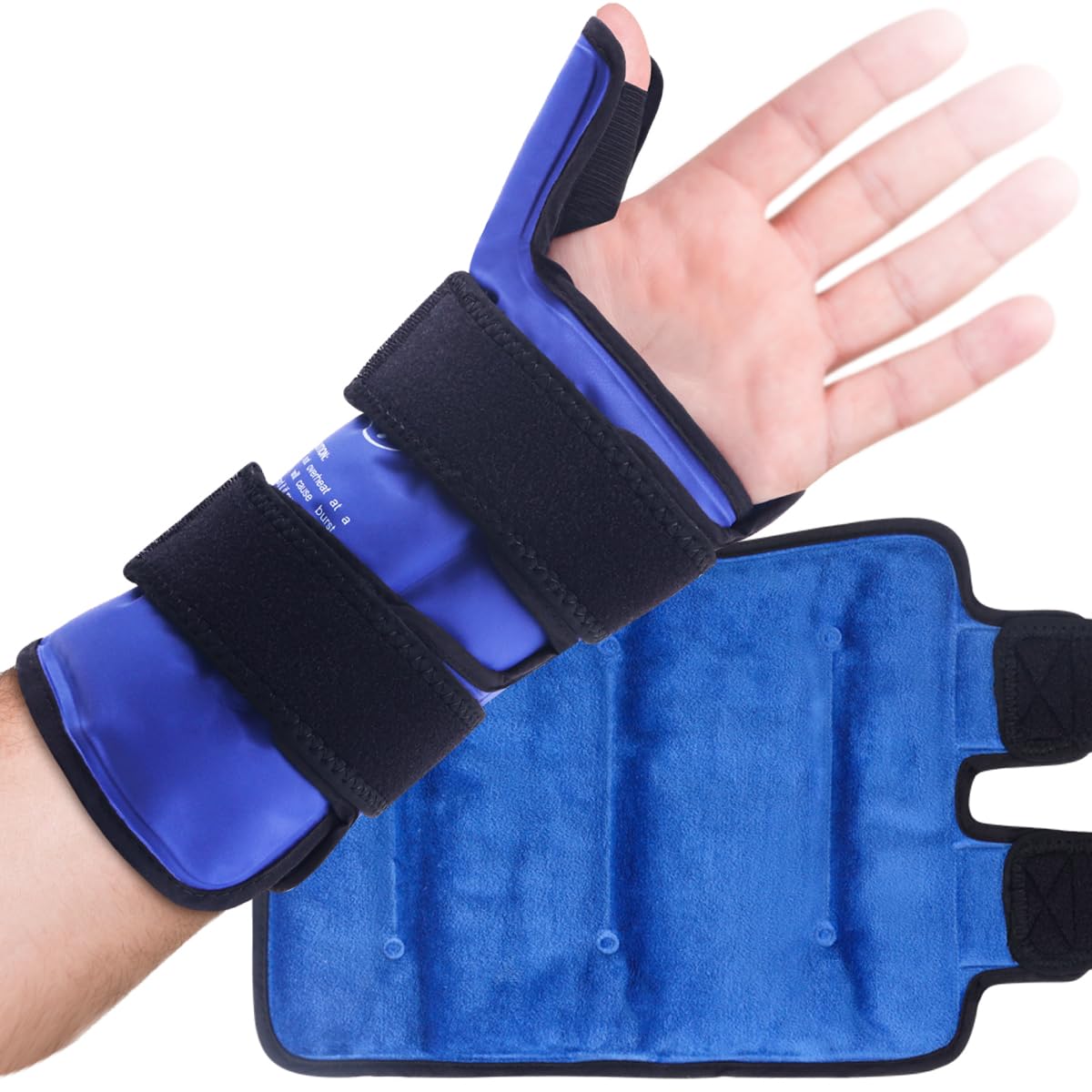 Hilph Large Thumb Wrist Ice Pack for Carpal Tunnel & Tenosynovitis. Reusable Gel Ice Wrap for Thumb, Wrist and Hand Pain Relief, Wrist Hot Cold Pack for Rheumatoid Arthritis, Swelling