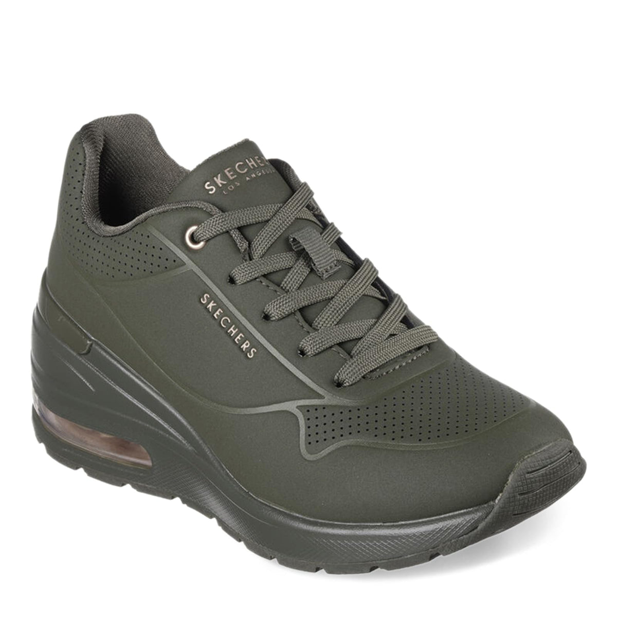 Skechers Women's Million Elevated AIR Sneaker, OLV, 9.5