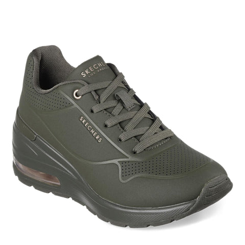 Skechers Women's Million Elevated AIR Sneaker, OLV, 9.5